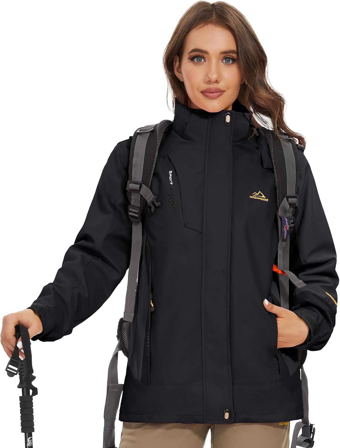 Women'S 3-IN-1 Jackets Waterproof Fleece Jacket Outdoor Skiing Snowboarding Coat
