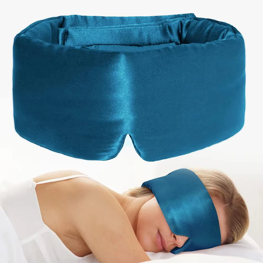 Mulberry Silk Sleep Mask - Premium Light Blocking Eye Shade for Travel and Napping, Soft Padded Design