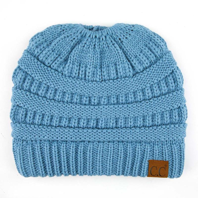 C.C Women’S Ponytail Beanie Tail Hat – Chic & Cozy Knit Winter Hat with High Ponytail Opening, Fashionable Warm Headwear for Fall & Winter