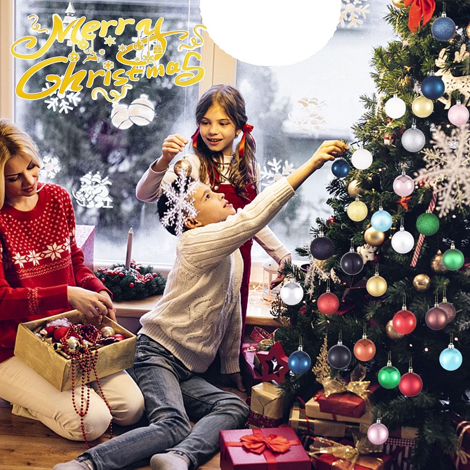 Christmas Baubles 30Pcs 60Mm Shatterproof Christmas Tree Decorations Hanging Decoration for Xmas Tree,Christmas Ball Ornaments Christmas Decorations Indoor for Home Party Gift,Gold