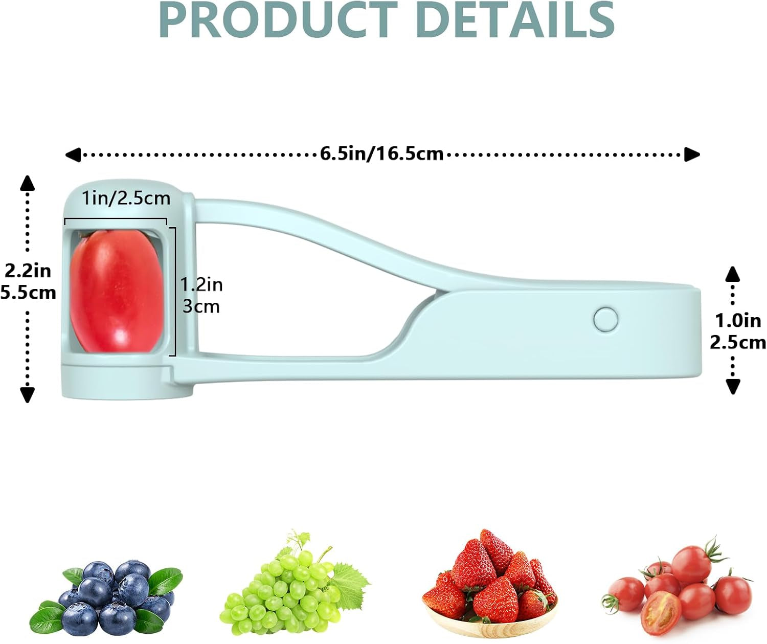 Grape Cutter for Toddlers, Grape Slicer for Baby, Grape Tomato Cherry Strawberry Cutter Tools into 4 Pieces for Vegetable Fruit Salad, Stainless Steel Quarter Grape Slicer Kitchen Gadget