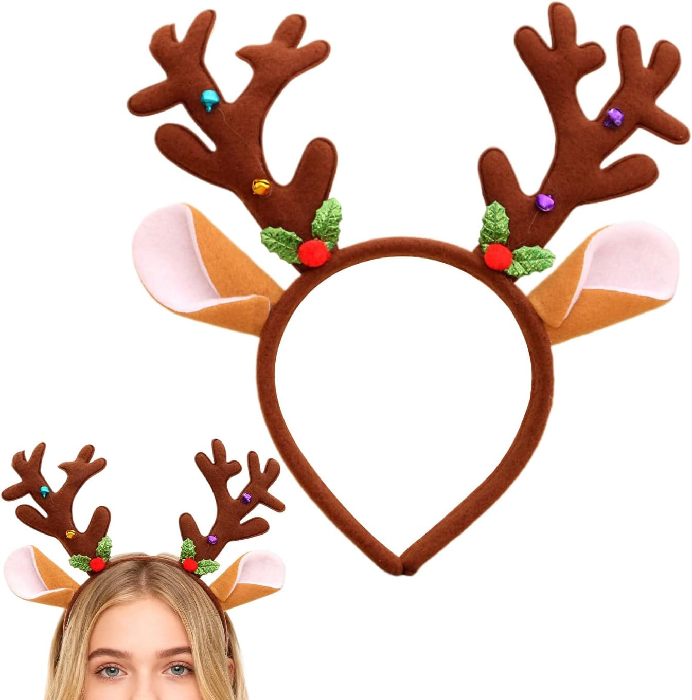 Christmas Headbands for Women - Reindeer Hair Accessories,Trend Headbands | for Holiday Family Gatherings Seasonal Celebrations Dinner Wedding Concert Event