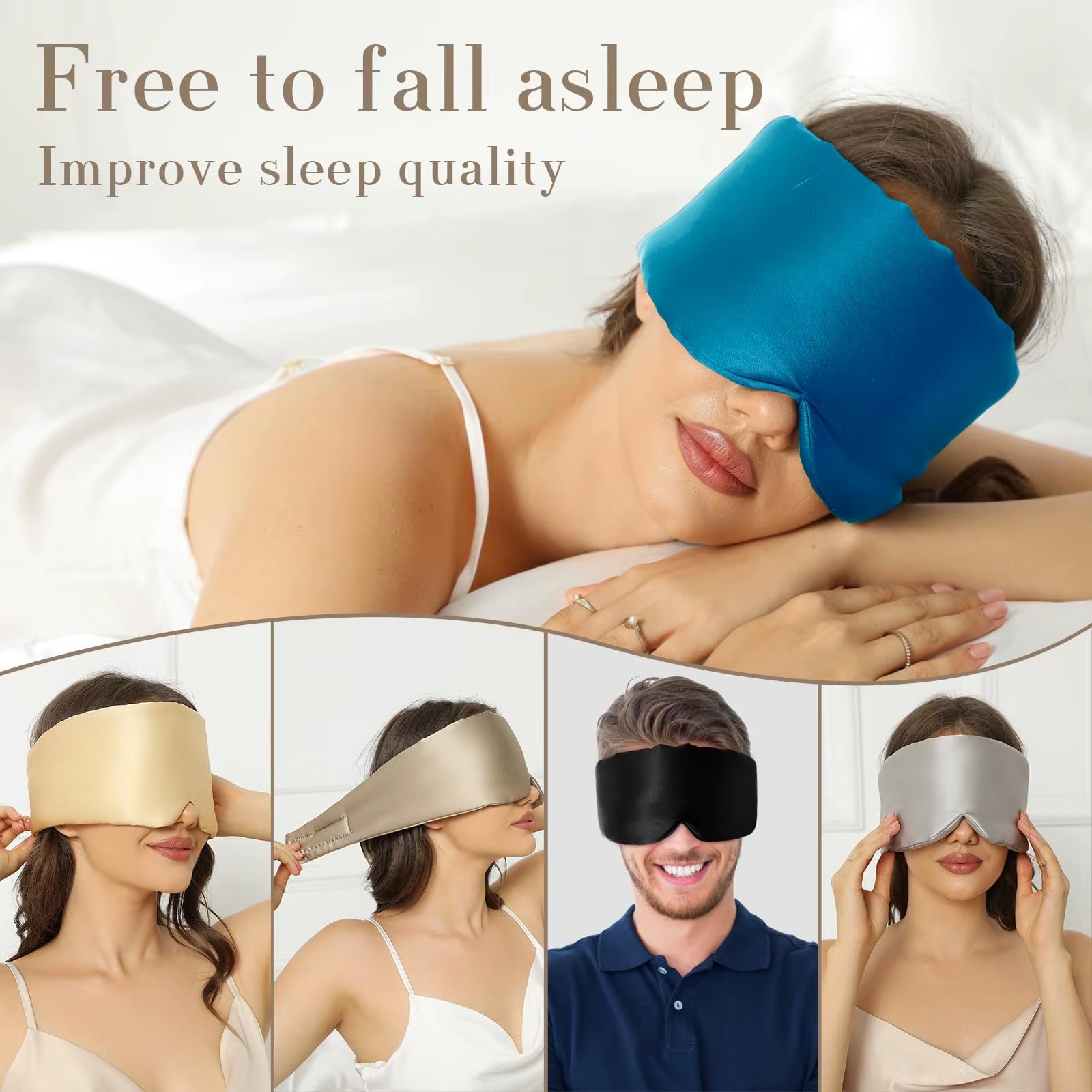 Mulberry Silk Sleep Mask - Premium Light Blocking Eye Shade for Travel and Napping, Soft Padded Design