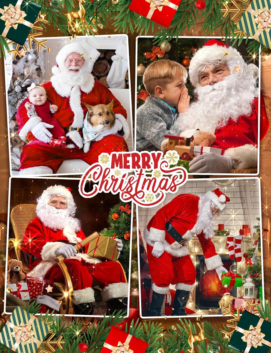 Deluxe Santa Claus Costume for Men - 11-Piece Holiday Outfit for Christmas Parties and Cosplay