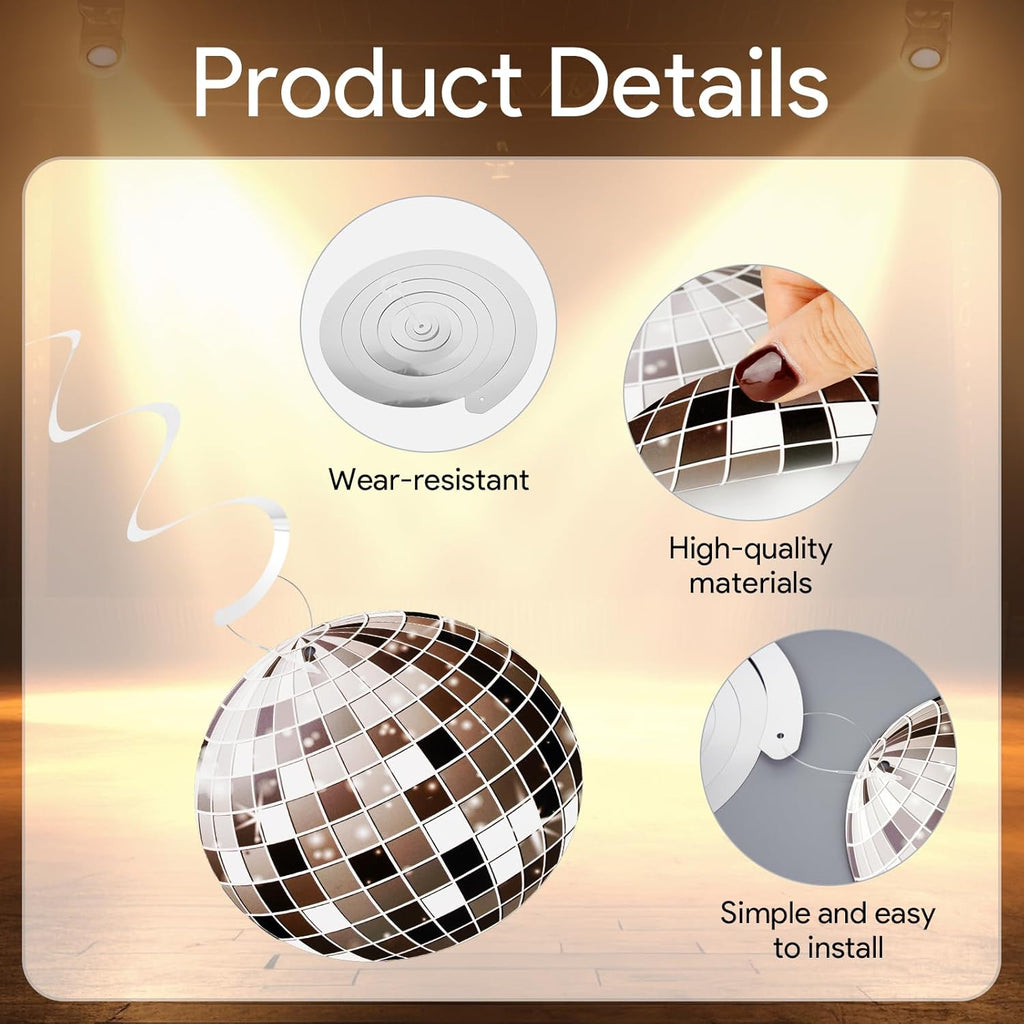 24-Piece Silver Disco Ball Decoration Set for 70s and 80s Themed Parties, New Year's Eve Celebrations, and Atmosphere Enhancement