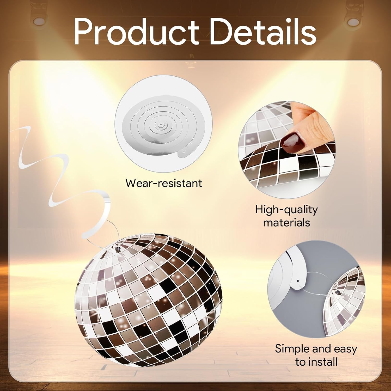 24-Piece Silver Disco Ball Decoration Set for 70s and 80s Themed Parties, New Year's Eve Celebrations, and Atmosphere Enhancement