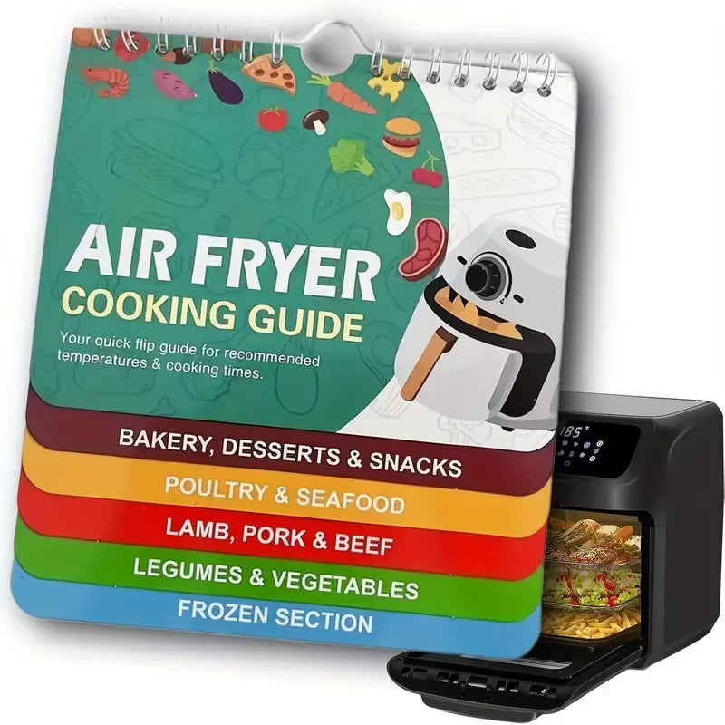 Air Fryer Cookbook Magnetic Cheat Sheet, Guide Booklet, Cookbooks Instant Accessories Oven Cooking Pot Temp Times Chart