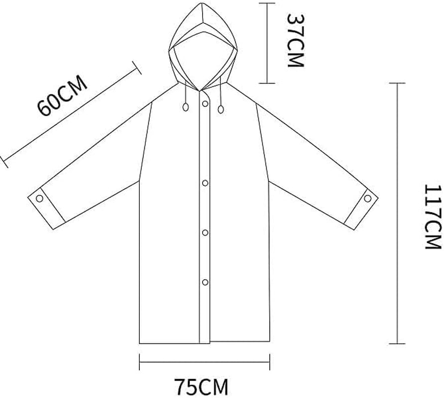 Raincoat Waterproof Adult Ladies Mens, Ideal for Festival, Camping, Hiking, Rain Coat with Hoods and Sleeves