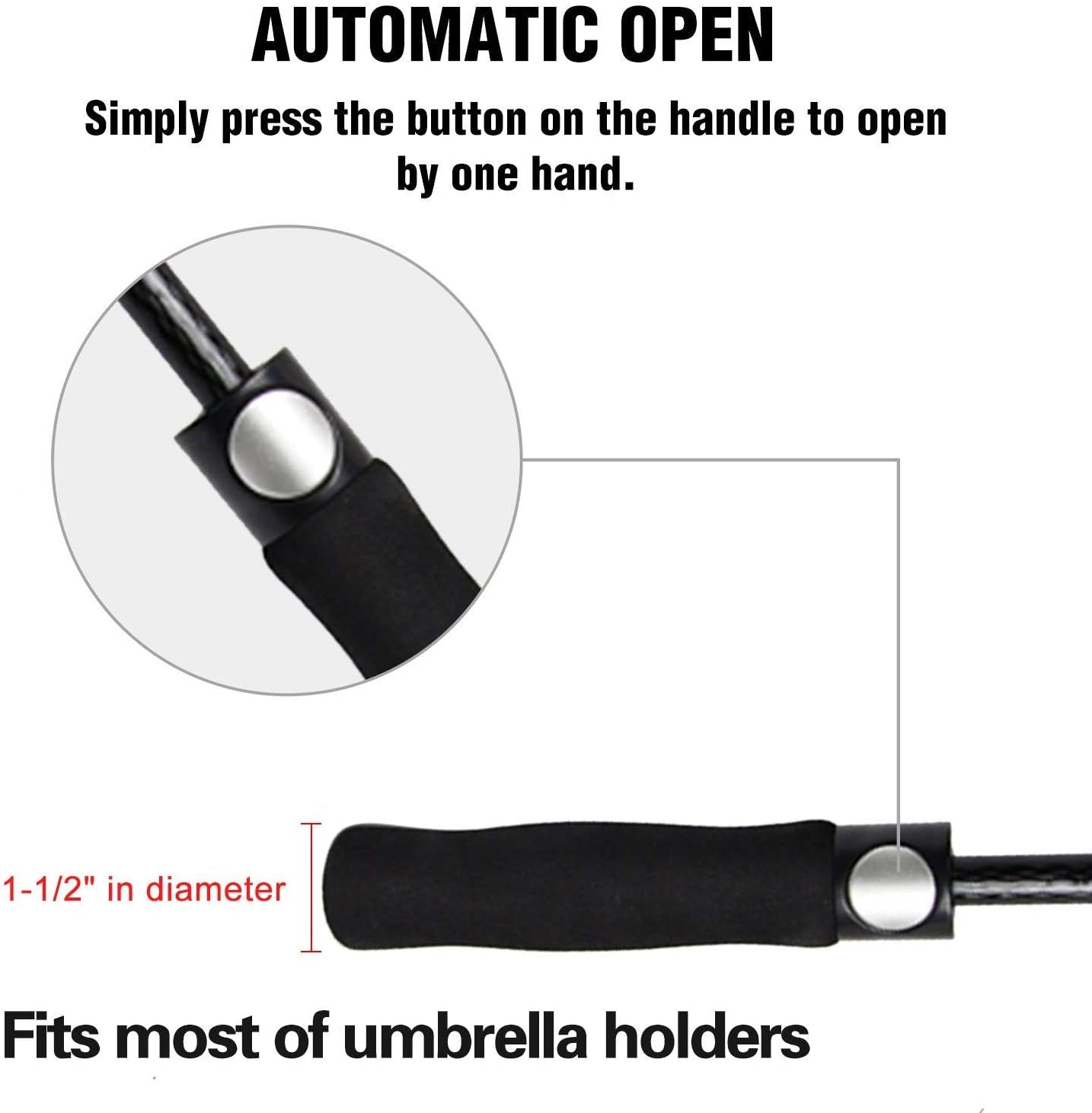 Golf Umbrella Windproof Large 62/68 Inch, Double Canopy Vented, Automatic Open, Extra Large Oversized,Sun Protection Ultra Rain & Wind Resistant Stick Umbrellas