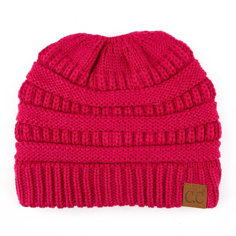 C.C Women’S Ponytail Beanie Tail Hat – Chic & Cozy Knit Winter Hat with High Ponytail Opening, Fashionable Warm Headwear for Fall & Winter