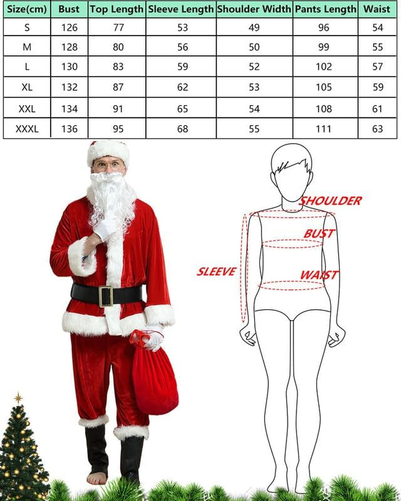 Luxury Deluxe Velvet Santa Claus Costume for Men - Professional Christmas Outfit in Adult Sizes for Holiday Parties