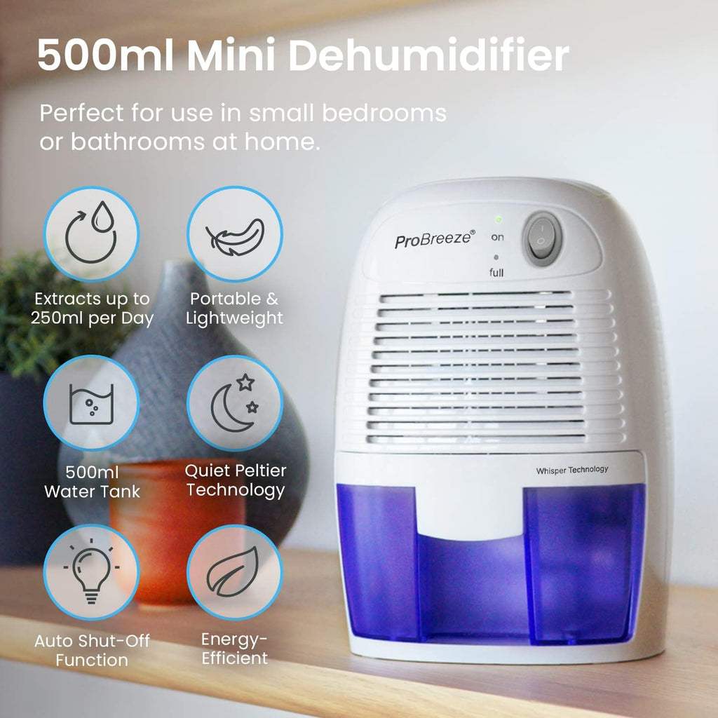 ® 500Ml Premium Dehumidifier for Damp, Mould, Moisture in Home, Kitchen, Bedroom, Caravan, Office, Garage (White & Blue, 500Ml)
