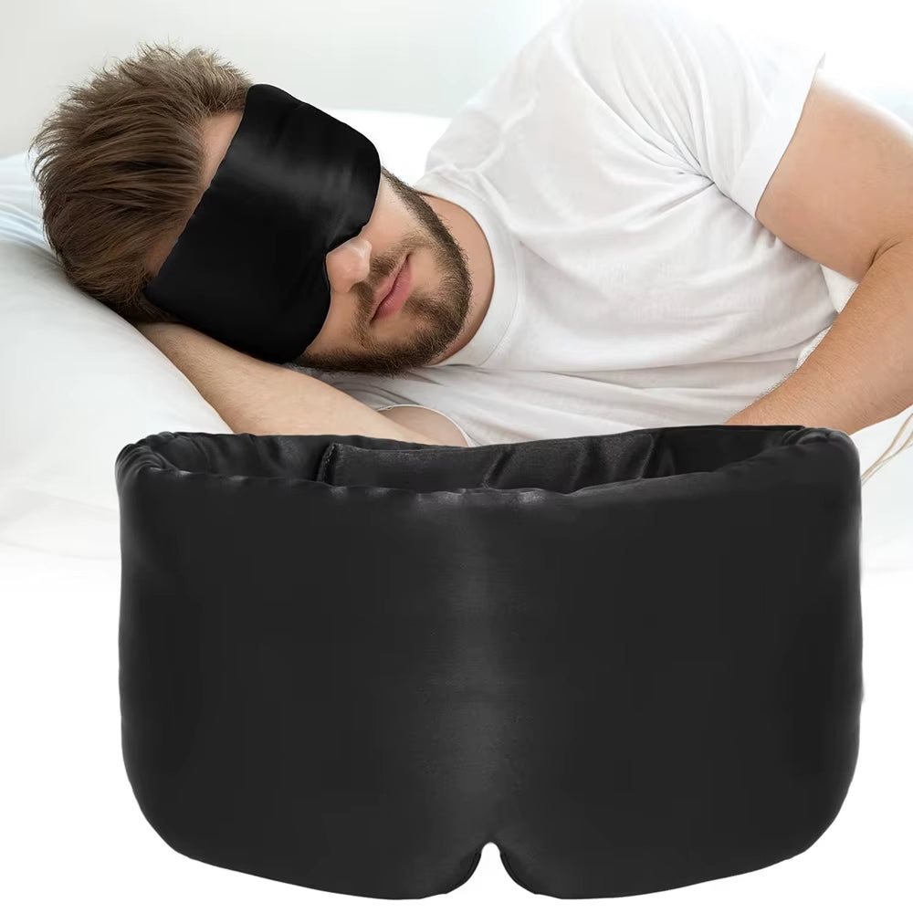 Mulberry Silk Sleep Mask - Premium Light Blocking Eye Shade for Travel and Napping, Soft Padded Design
