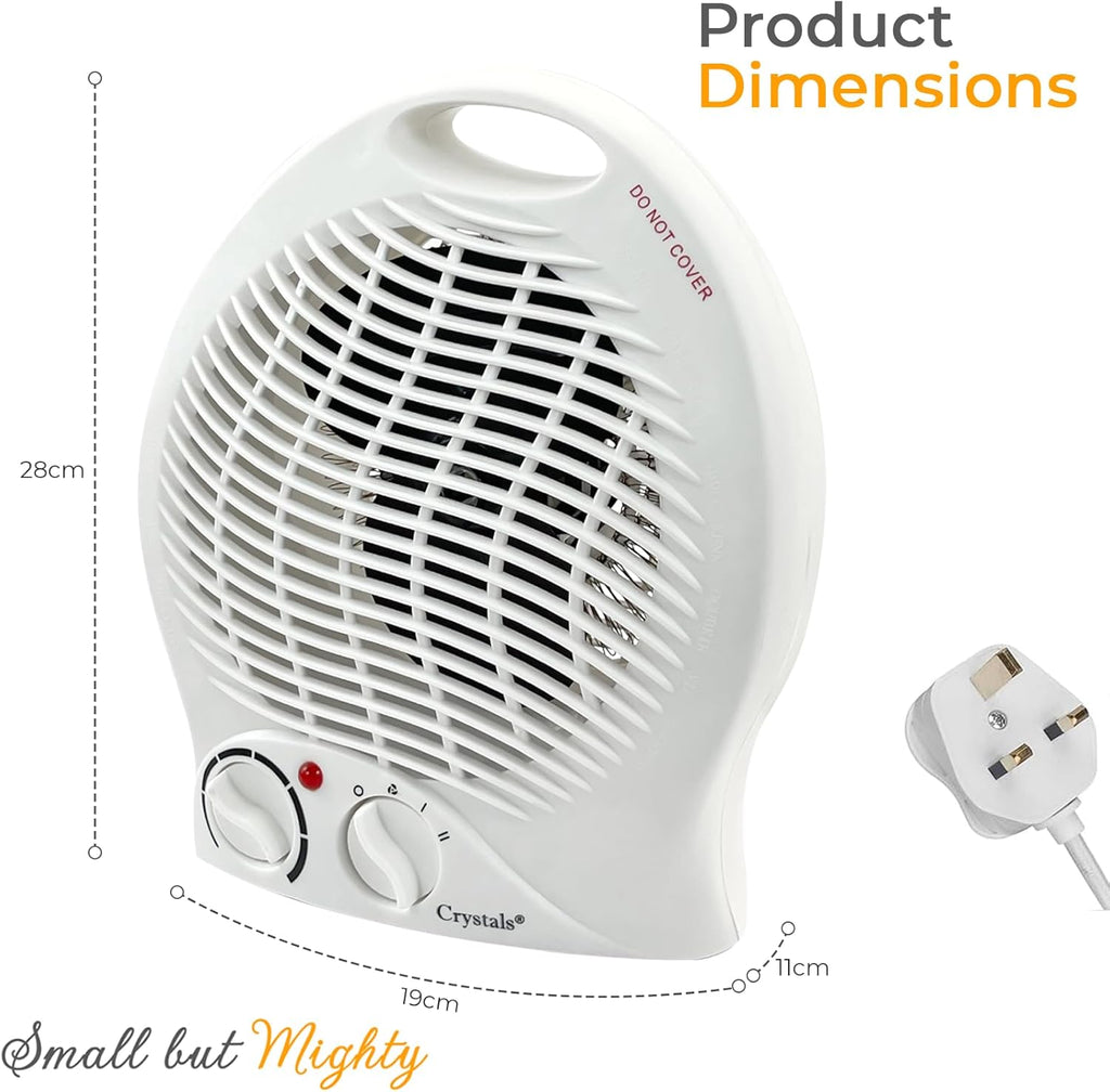 Portable Electric Fan Heater | Energy-Efficient 2KW with Dual Heat Settings & Overheat Protection | Adjustable Thermostat & Quiet Operation | Perfect for Office & Indoor Use