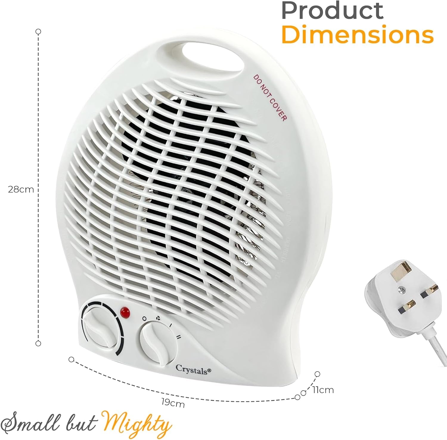 Portable Electric Fan Heater | Energy-Efficient 2KW with Dual Heat Settings & Overheat Protection | Adjustable Thermostat & Quiet Operation | Perfect for Office & Indoor Use