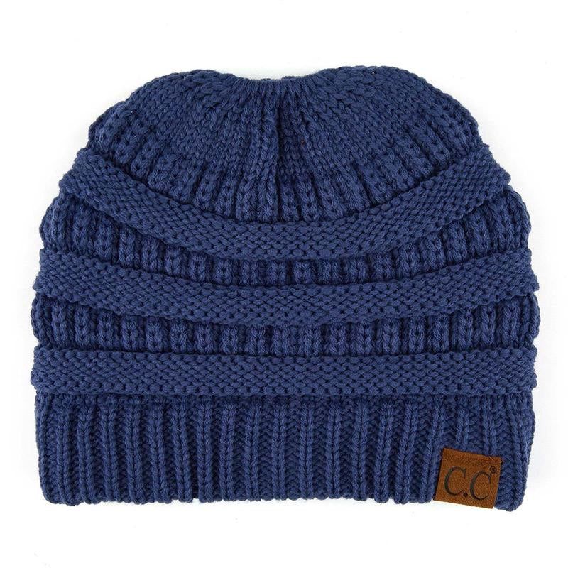 C.C Women’S Ponytail Beanie Tail Hat – Chic & Cozy Knit Winter Hat with High Ponytail Opening, Fashionable Warm Headwear for Fall & Winter