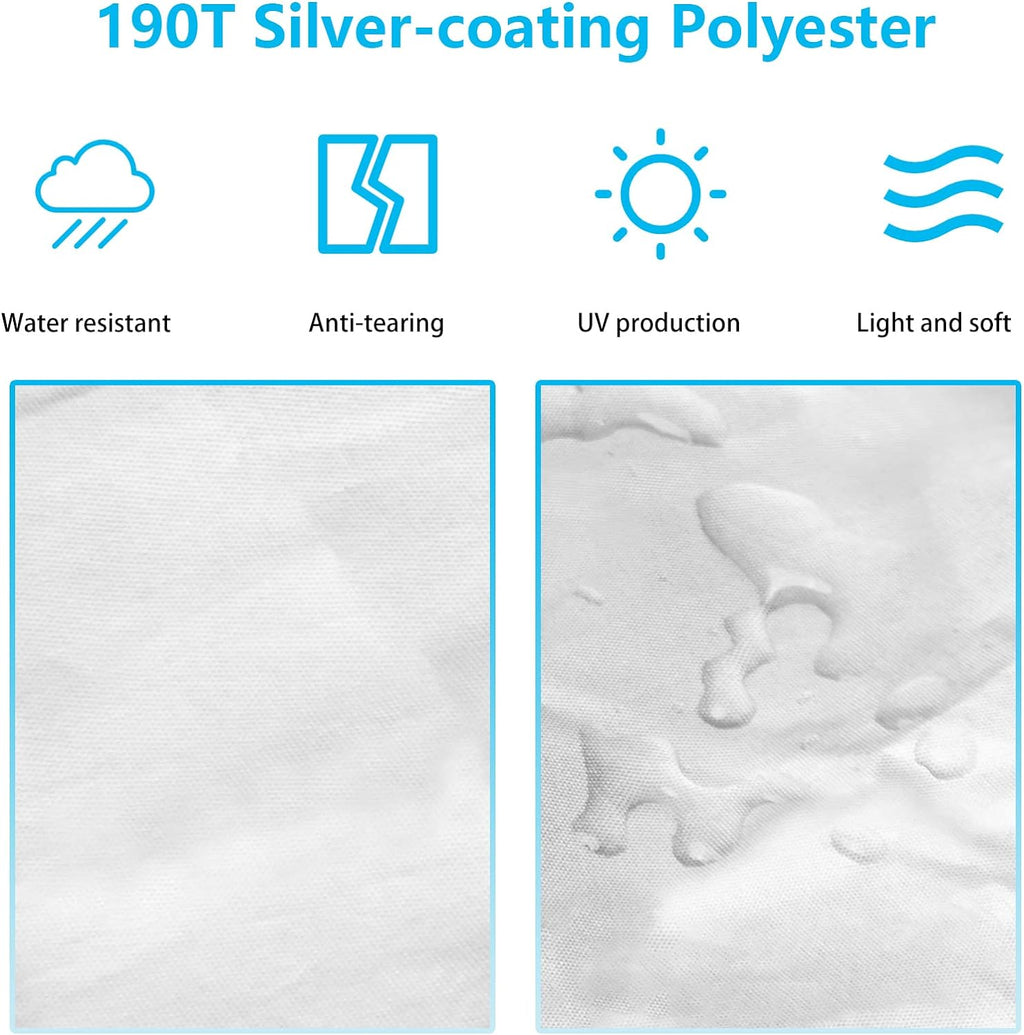 Universal Car Cover 190T Full Waterproof Breathable Scratch Rain Snow Heat Resistant with Mirror Pocket & Reflective Strips (For Sedan 137 to 157 Inch)