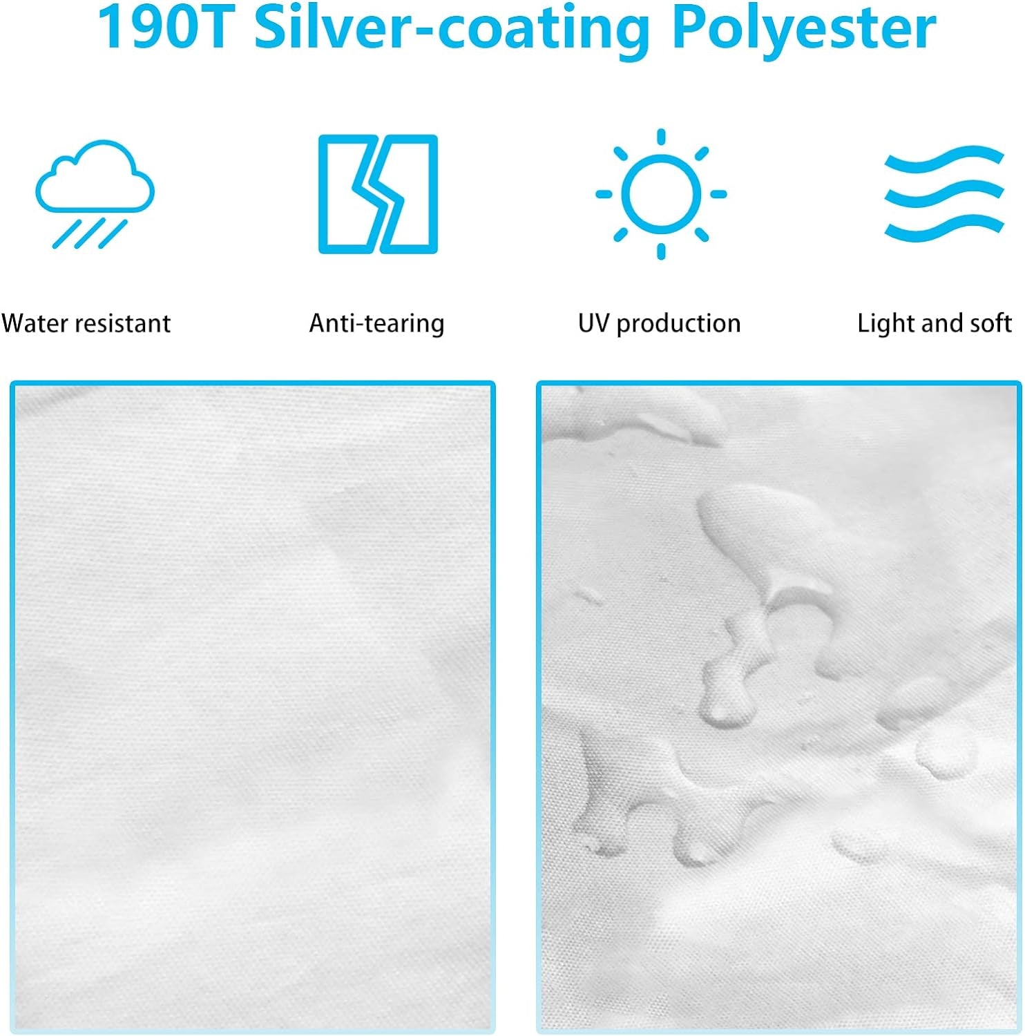 Universal Car Cover 190T Full Waterproof Breathable Scratch Rain Snow Heat Resistant with Mirror Pocket & Reflective Strips (For Sedan 137 to 157 Inch)