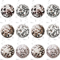 24-Piece Silver Disco Ball Decoration Set for 70s and 80s Themed Parties, New Year's Eve Celebrations, and Atmosphere Enhancement