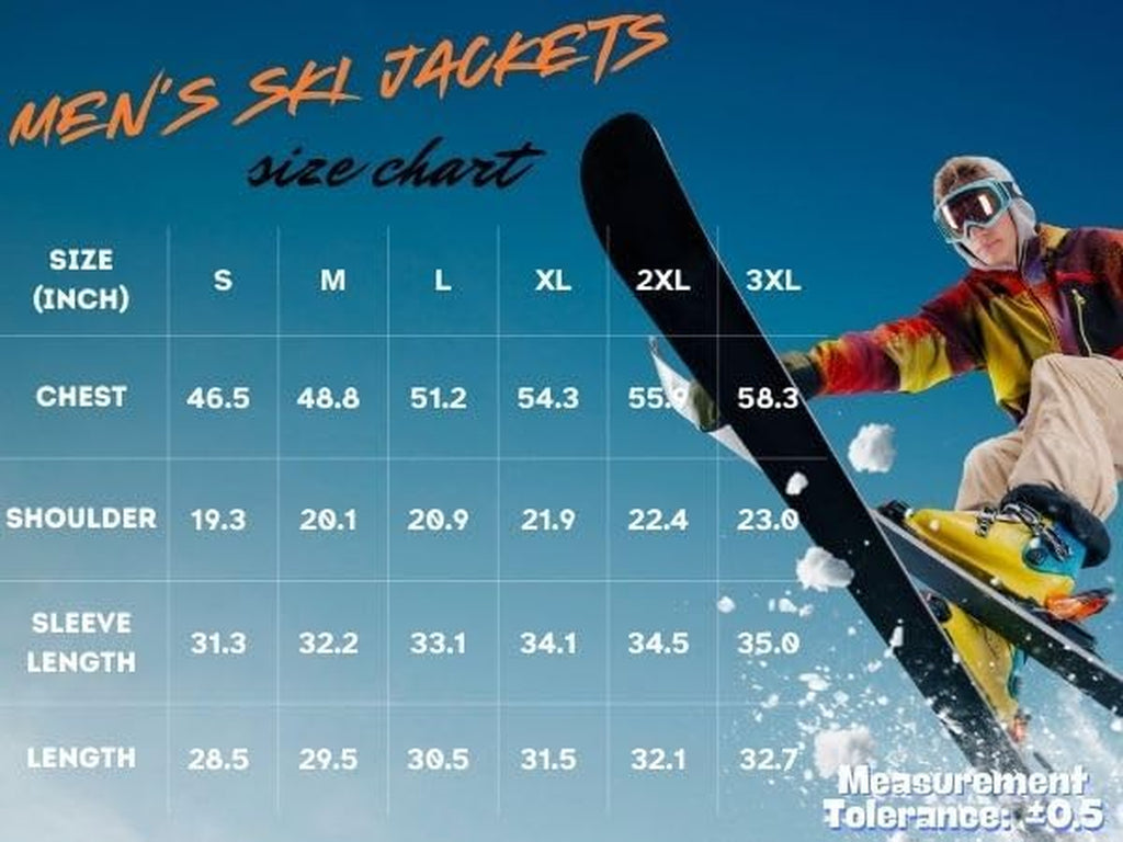 Men'S Waterproof Fleece Mountain Jacket Windproof Warm Ski Jacket Multi-Pockets