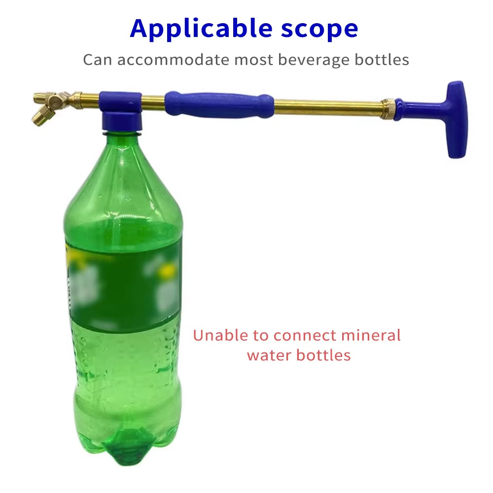 Handheld Bottle Sprayer Garden Manual Sprayer Push-Pull Water Sprayer Bottle with Adjustable Copper Nozzle for Beverage Bottles