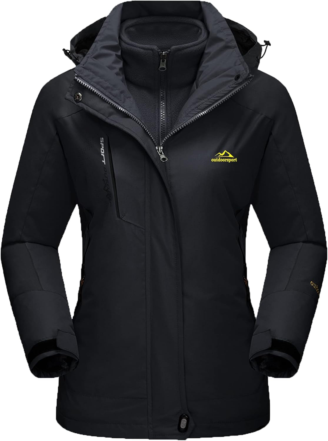 Women'S 3-IN-1 Jackets Waterproof Fleece Jacket Outdoor Skiing Snowboarding Coat
