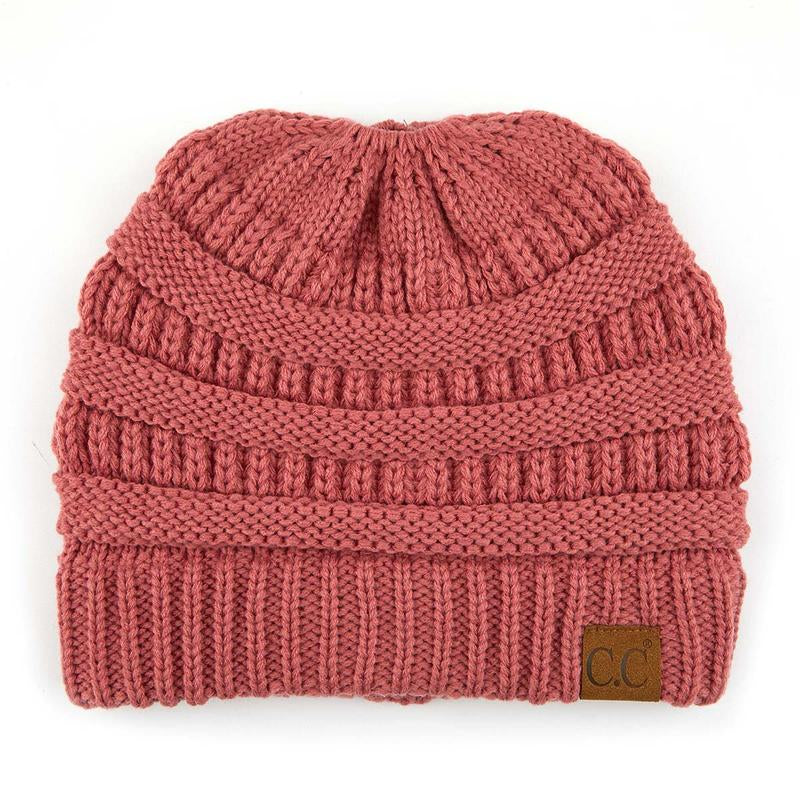 C.C Women’S Ponytail Beanie Tail Hat – Chic & Cozy Knit Winter Hat with High Ponytail Opening, Fashionable Warm Headwear for Fall & Winter