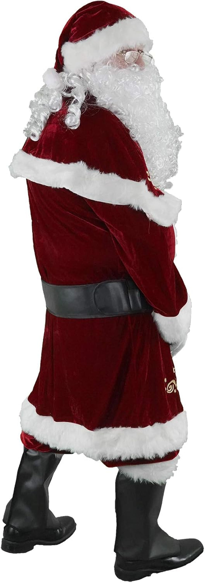 Deluxe Velvet Santa Claus Costume for Men - 12-Piece Christmas Set