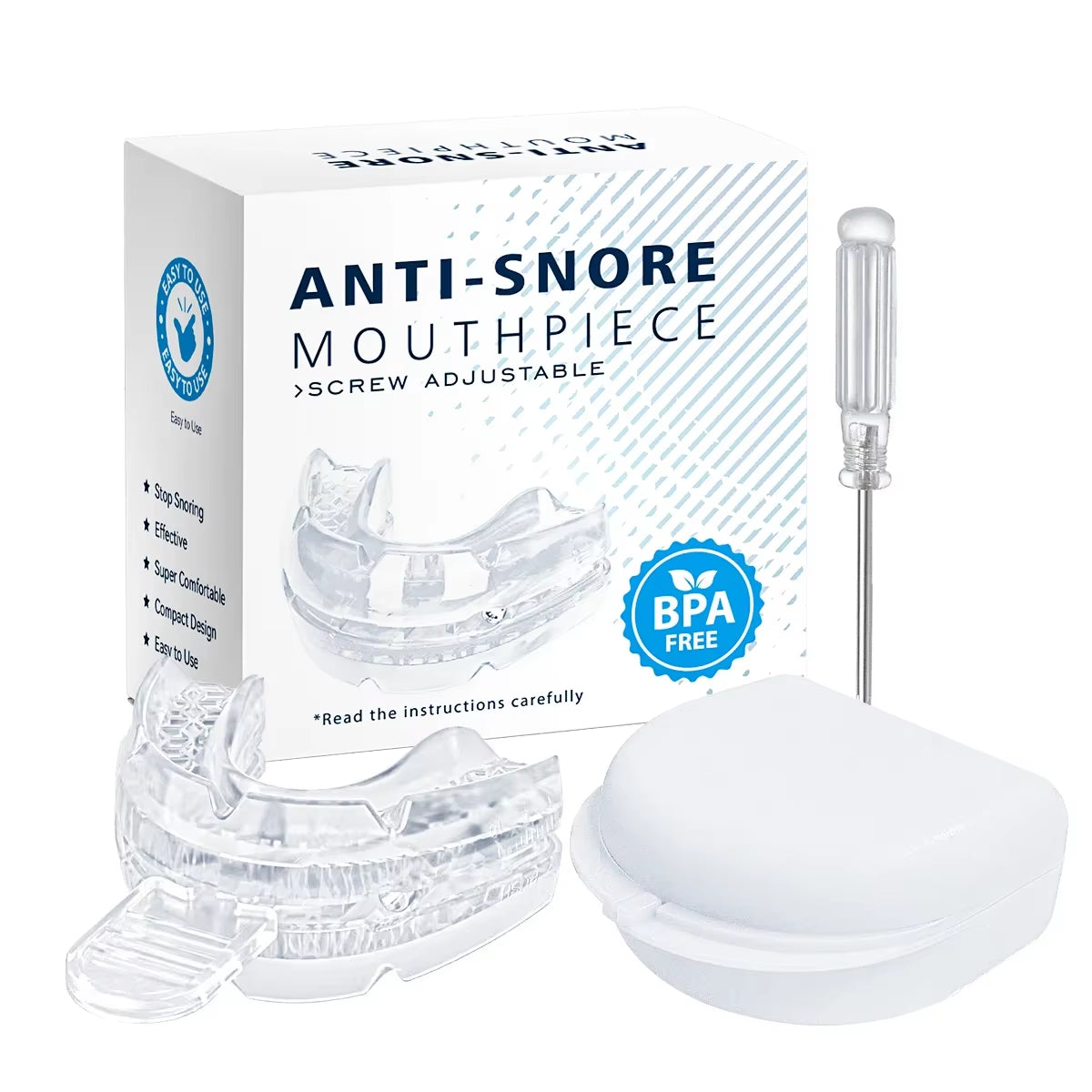 Adjustable Anti-Snoring Mouthguard and Bruxism Relief for Enhanced Sleep Quality
