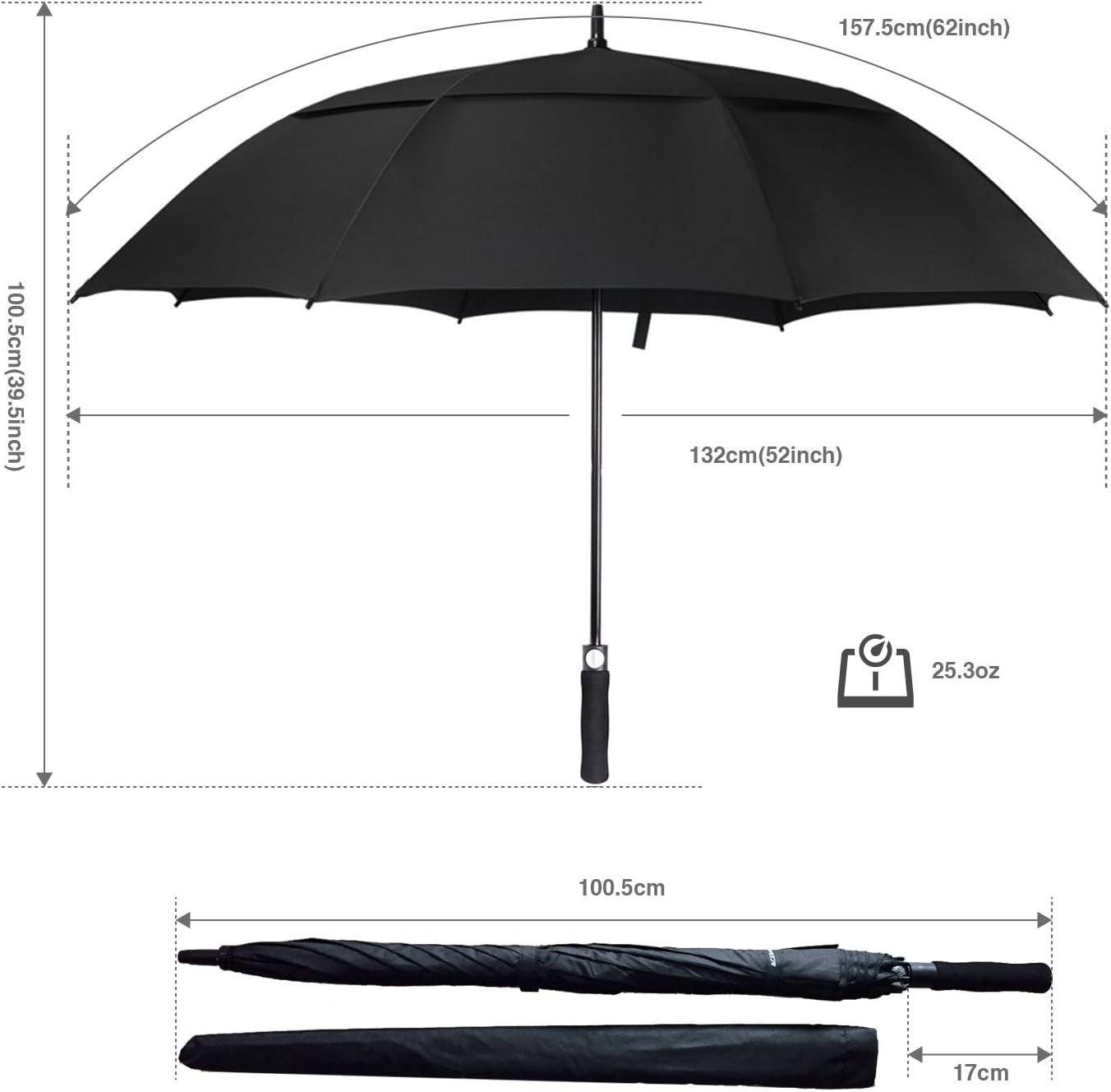 Golf Umbrella Windproof Large 62/68 Inch, Double Canopy Vented, Automatic Open, Extra Large Oversized,Sun Protection Ultra Rain & Wind Resistant Stick Umbrellas