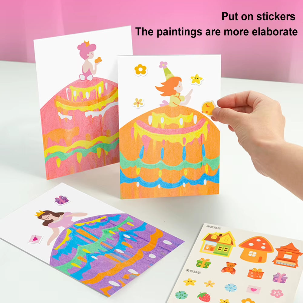 Squeegee Art Kids Paint Kit Dot Painting Art Kits DIY Rainbow Scratch Art for Kids Boys Girls Birthday Christmas Gifts