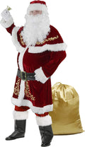 Deluxe Velvet Santa Claus Costume for Men - 12-Piece Christmas Set