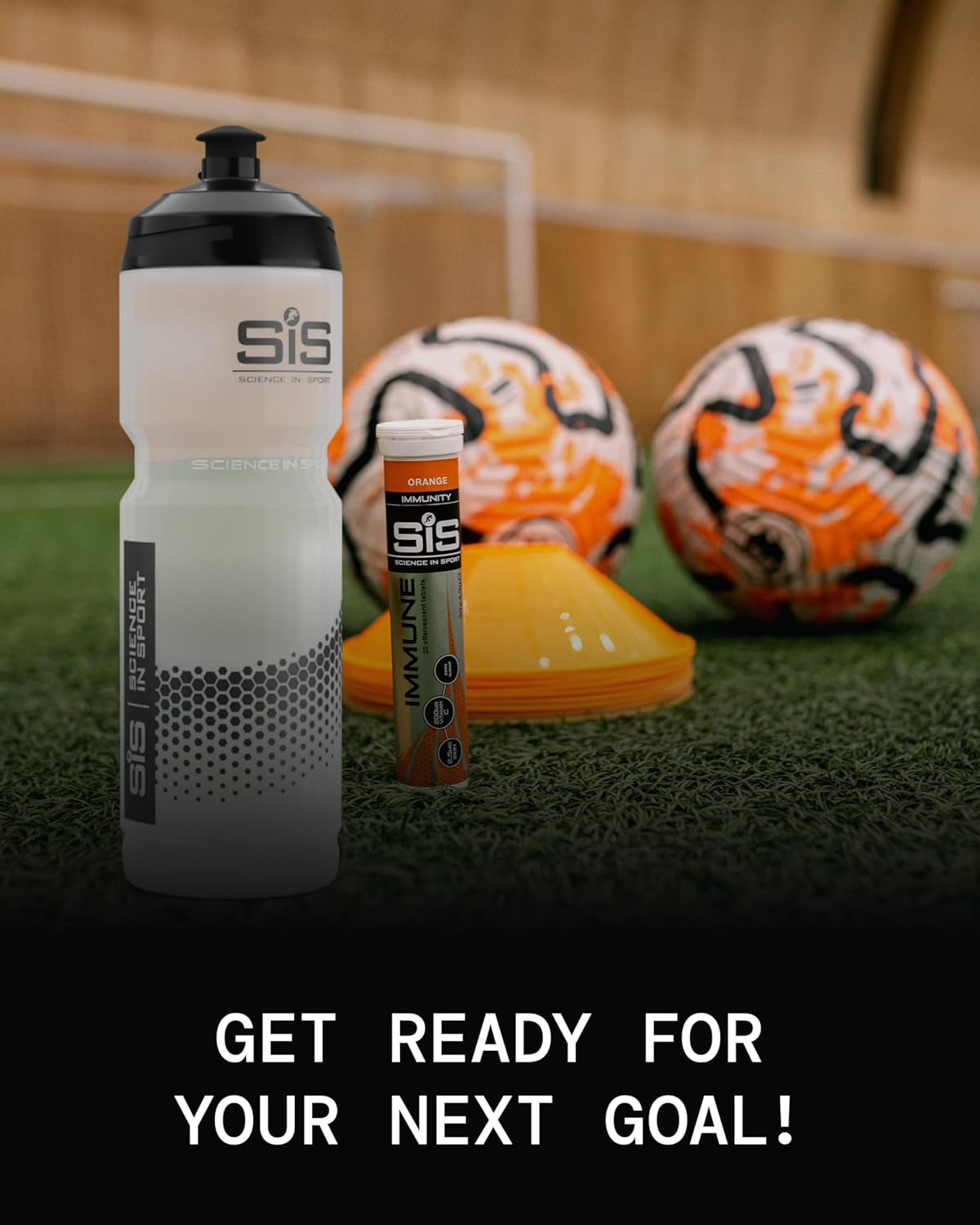 SIS Clear Sports Water Bottle, Plastic Water Bottle, Black Logo, Transparent Colour, 800 Ml