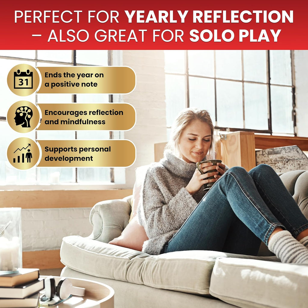 New Year's Eve Celebration Game - Reflect on Your Year’s Highlights, Engaging Party Activity for Adults and Kids, Suitable for 1-10 Players, Ages 6 and Up