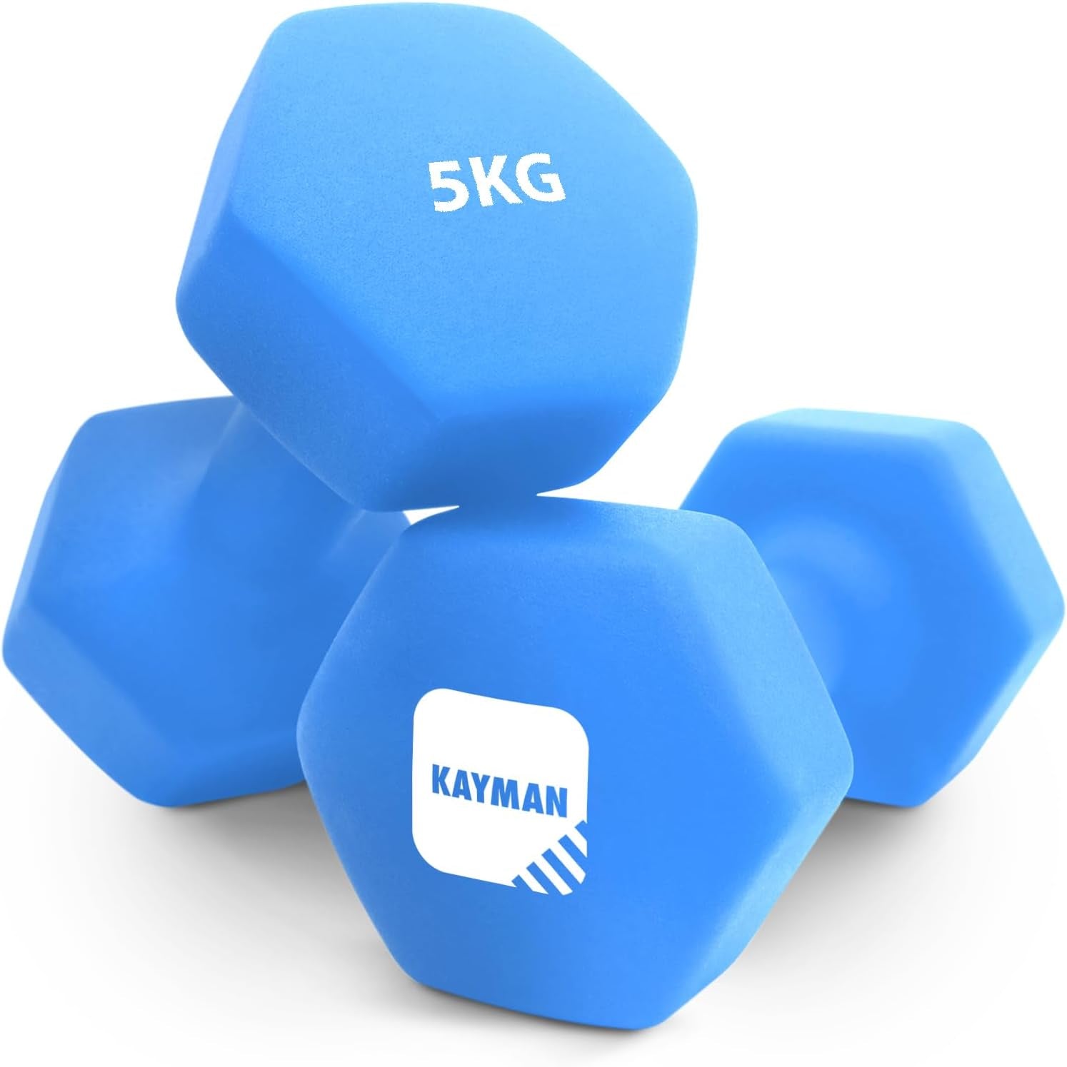 Neoprene Dumbbells Pair with Anti-Slip Grip,Hex Edges,Water-Resistant Surface & Workout Poster-Weight Set for Home, Gym & Fitness (1Kg 2Kg 3Kg 4Kg 5Kg 6Kg 8Kg 10Kg)