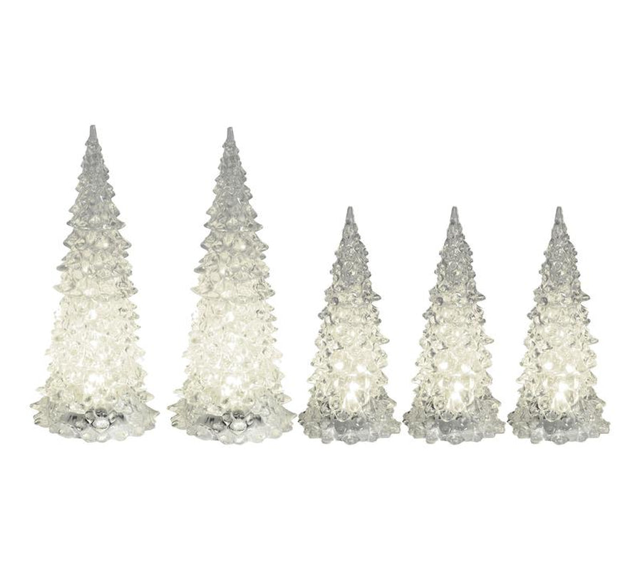 Lumabase Battery Operated Set of 5 Crystal Trees