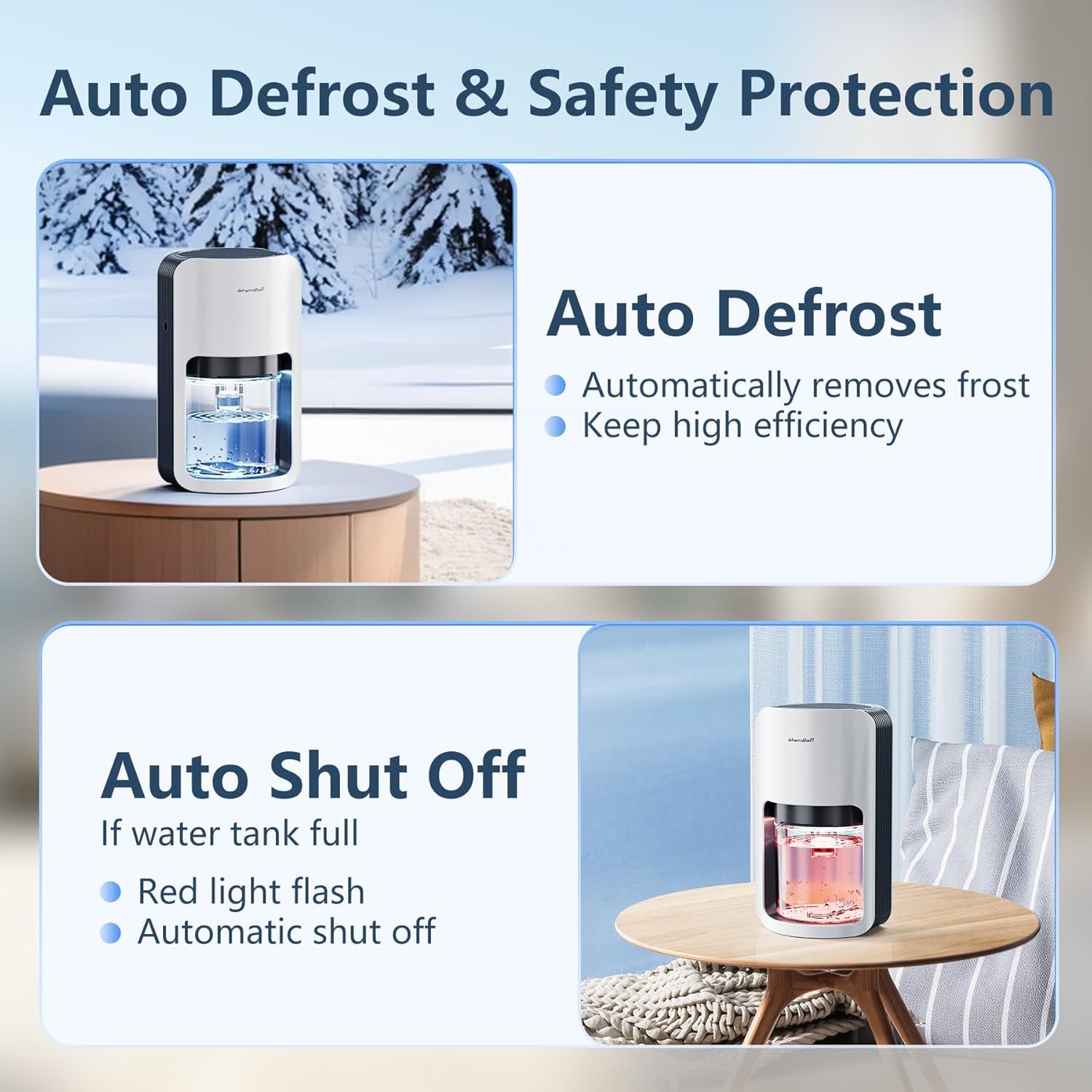 Dehumidifier 1200Ml, Portable Dehumidifiers for Home with 7 Colorful LED, Auto Shut Off, Small and Ultra Quiet Dehumidifiers for Bedroom, Kitchen, Wardrobe, Office