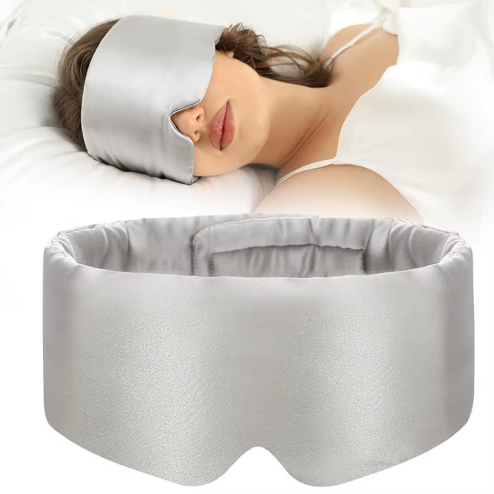 Mulberry Silk Sleep Mask - Premium Light Blocking Eye Shade for Travel and Napping, Soft Padded Design
