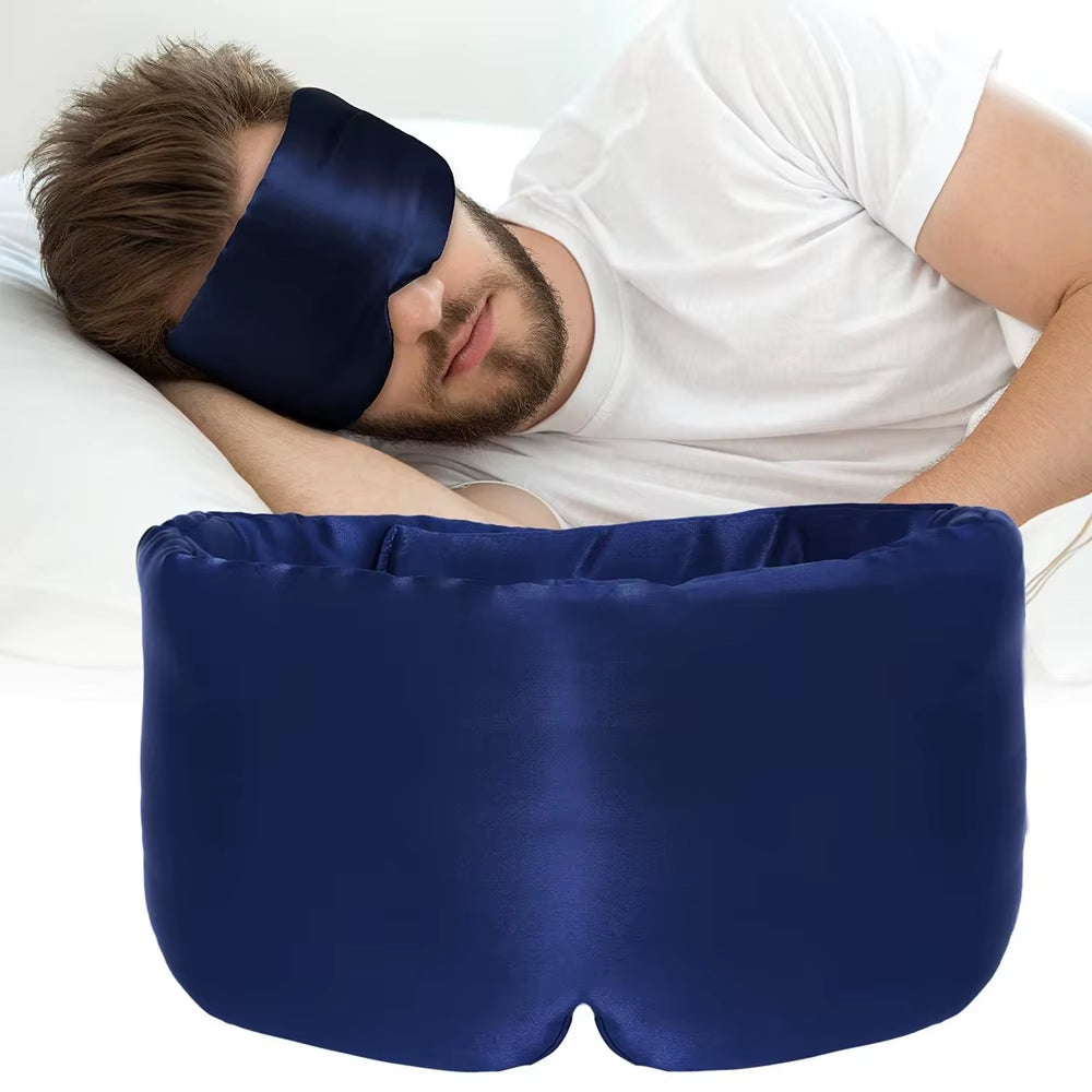 Mulberry Silk Sleep Mask - Premium Light Blocking Eye Shade for Travel and Napping, Soft Padded Design