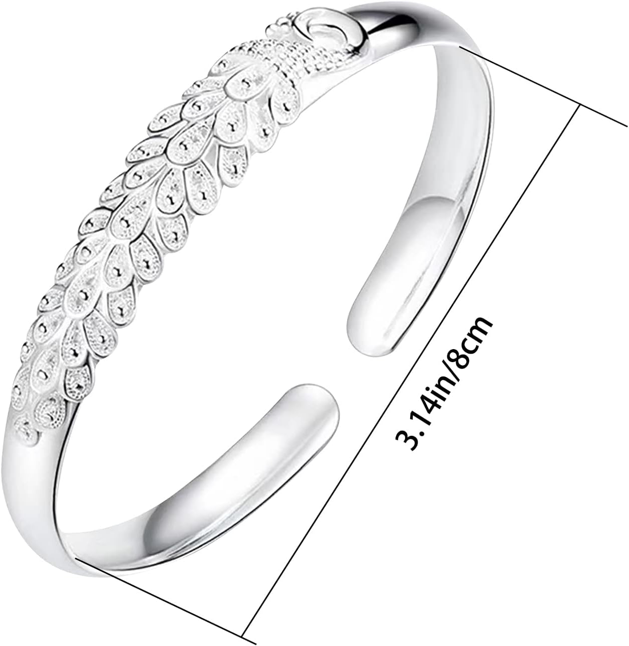 Leaf-Shaped 925 Sterling Silver Adjustable Bracelet for Women - Elegant Fashion Bangle for Birthdays, Christmas, and Thanksgiving Gifts