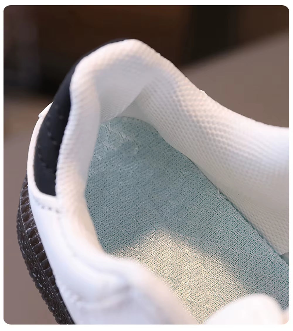 Ergonomic PU Leather Sport Sneakers for Children - Soft-Soled Tennis Shoes for Boys and Girls