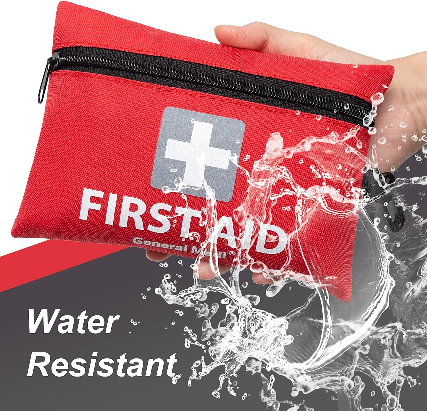 Mini First Aid Kit, 92 Pieces Small First Aid Kit - Includes Emergency Foil Blanket, Scissors for Travel, Home, Office, Vehicle, Camping, Workplace & Outdoor (Red)