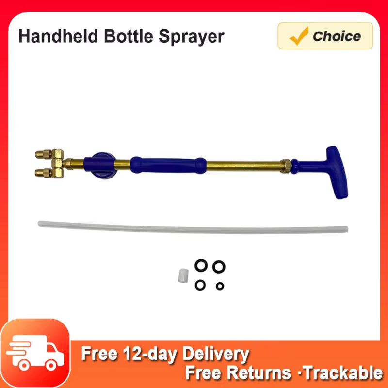Handheld Bottle Sprayer Garden Manual Sprayer Push-Pull Water Sprayer Bottle with Adjustable Copper Nozzle for Beverage Bottles