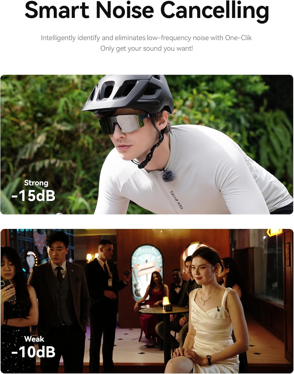 Lark M2S Wireless Lavalier Microphone for Camera, Iphone, Android, 300M Range, Titanium Clip, Noise Cancelling, 30H Duration, Lapel Mic for Livestream Vlog (2TX+2RX+1 Cable for Lightning)