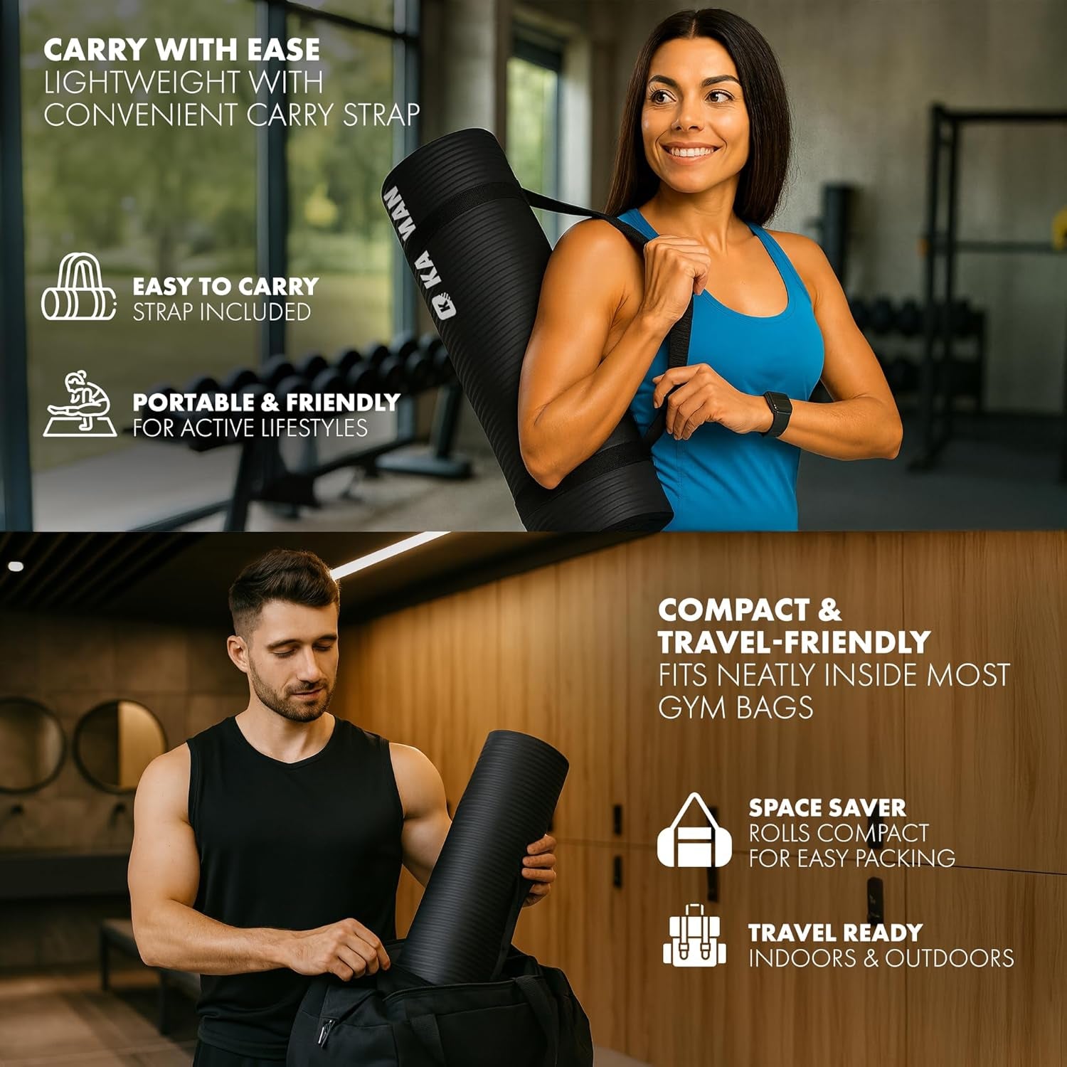 Yoga Mat – Multi-Purpose Extra Thick Foam Exercise Mats – Ideal Floor Mat for Pilates, Stretching, Resistance Workout & Therapy – Home & Gym Equipment Accessory