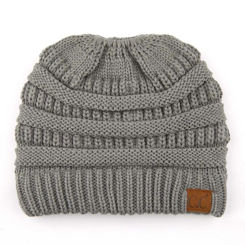 C.C Women’S Ponytail Beanie Tail Hat – Chic & Cozy Knit Winter Hat with High Ponytail Opening, Fashionable Warm Headwear for Fall & Winter
