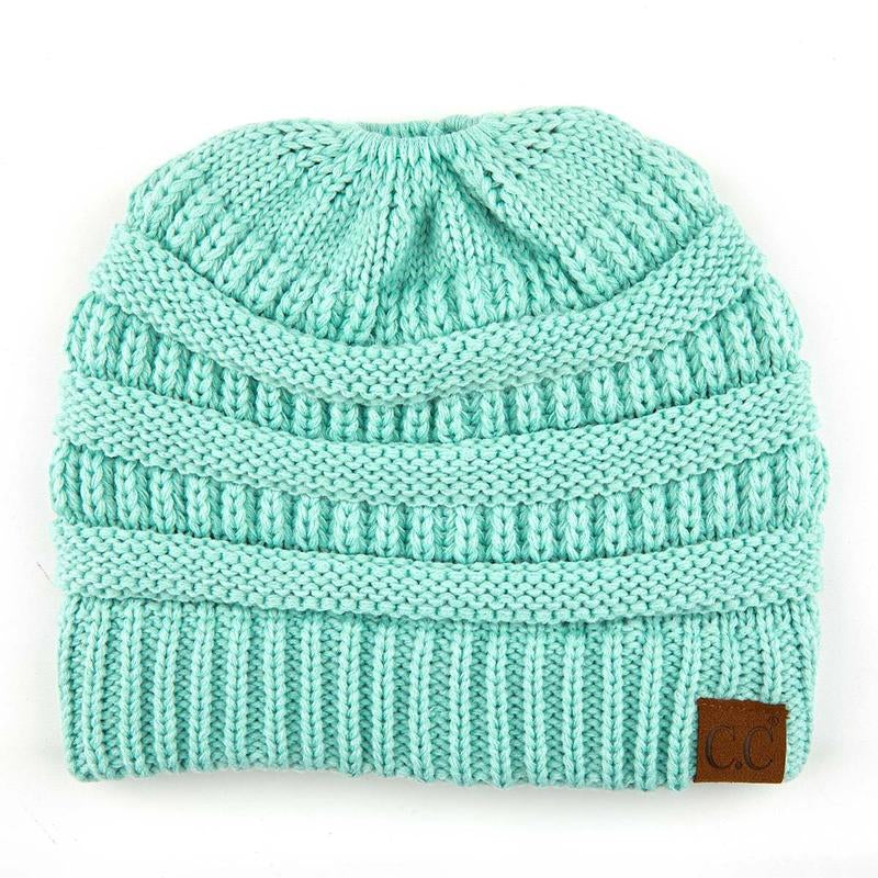 C.C Women’S Ponytail Beanie Tail Hat – Chic & Cozy Knit Winter Hat with High Ponytail Opening, Fashionable Warm Headwear for Fall & Winter