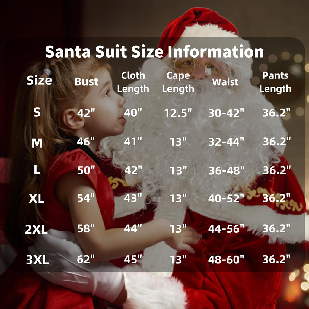 Deluxe Velvet Santa Claus Costume for Men - 12-Piece Christmas Set