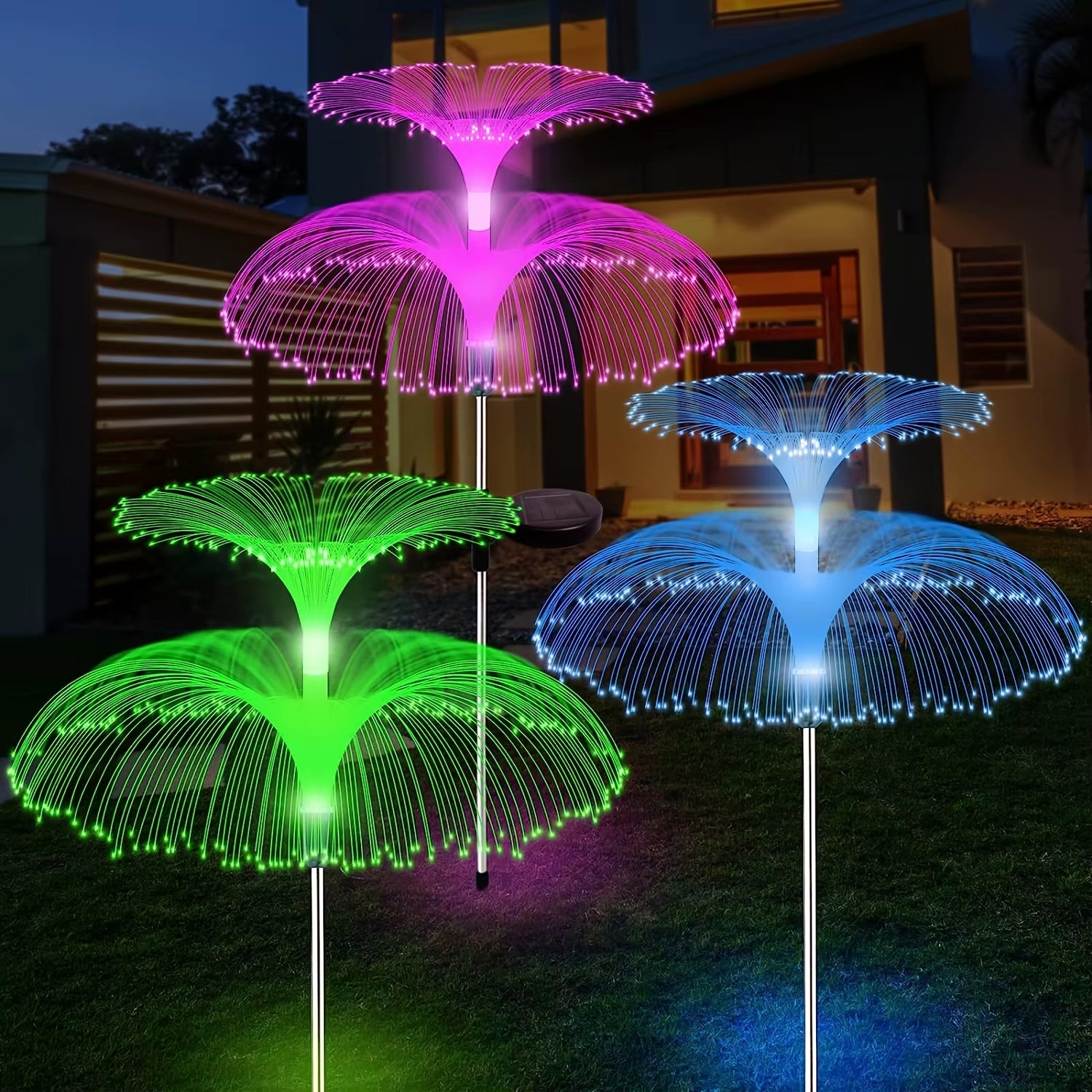 Magical Double-Deck Solar Jellyfish Lights: Waterproof, Multi-Color LED for Garden & Festive Decor Outdoor Solar Light
