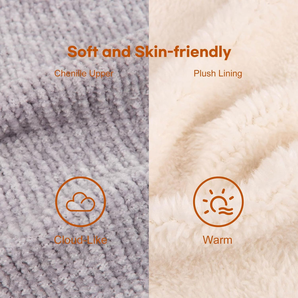 Women's Plush Fleece Lined Memory Foam Slipper Boots with Non-Slip Sole for Indoor and Outdoor Use